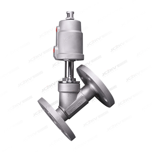 全不锈钢气动法兰角座阀
